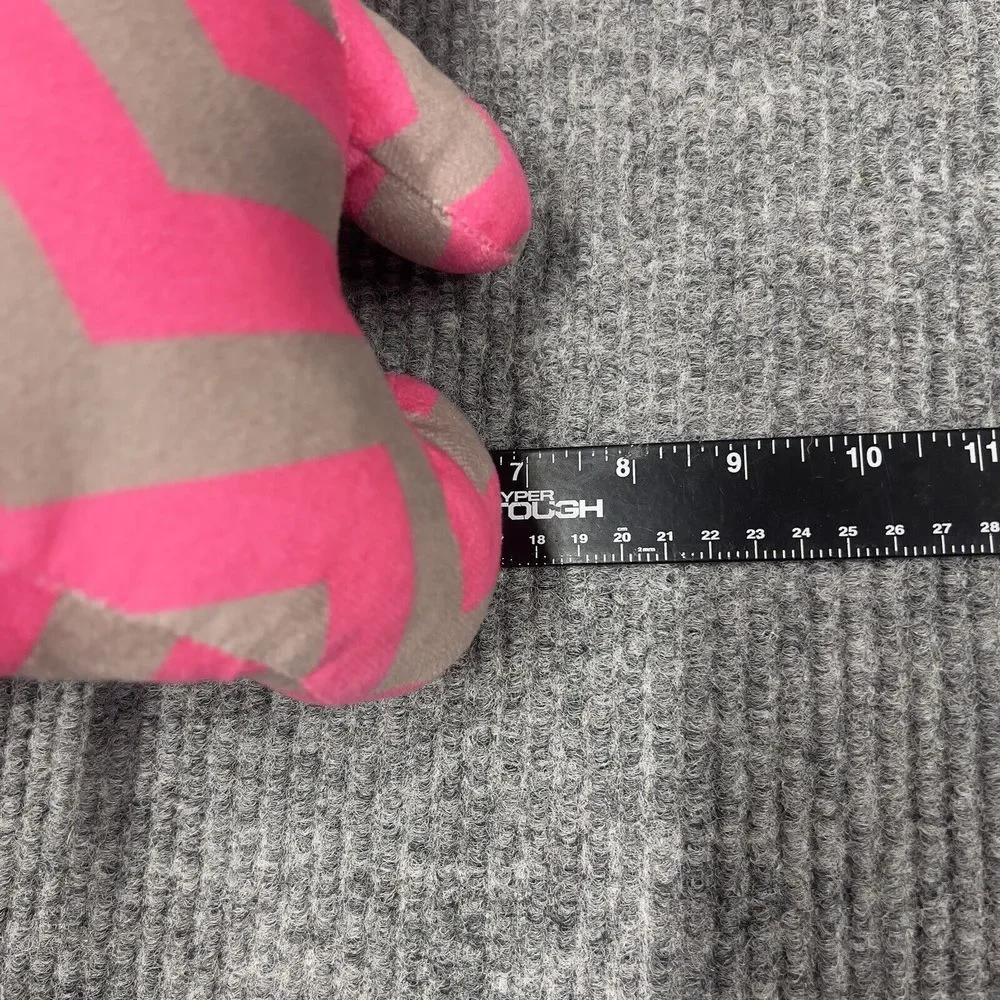 Munelocos Pink Gray Elephant‎ 12” Plush Stuffed Animal Embroidered Eyes Toy